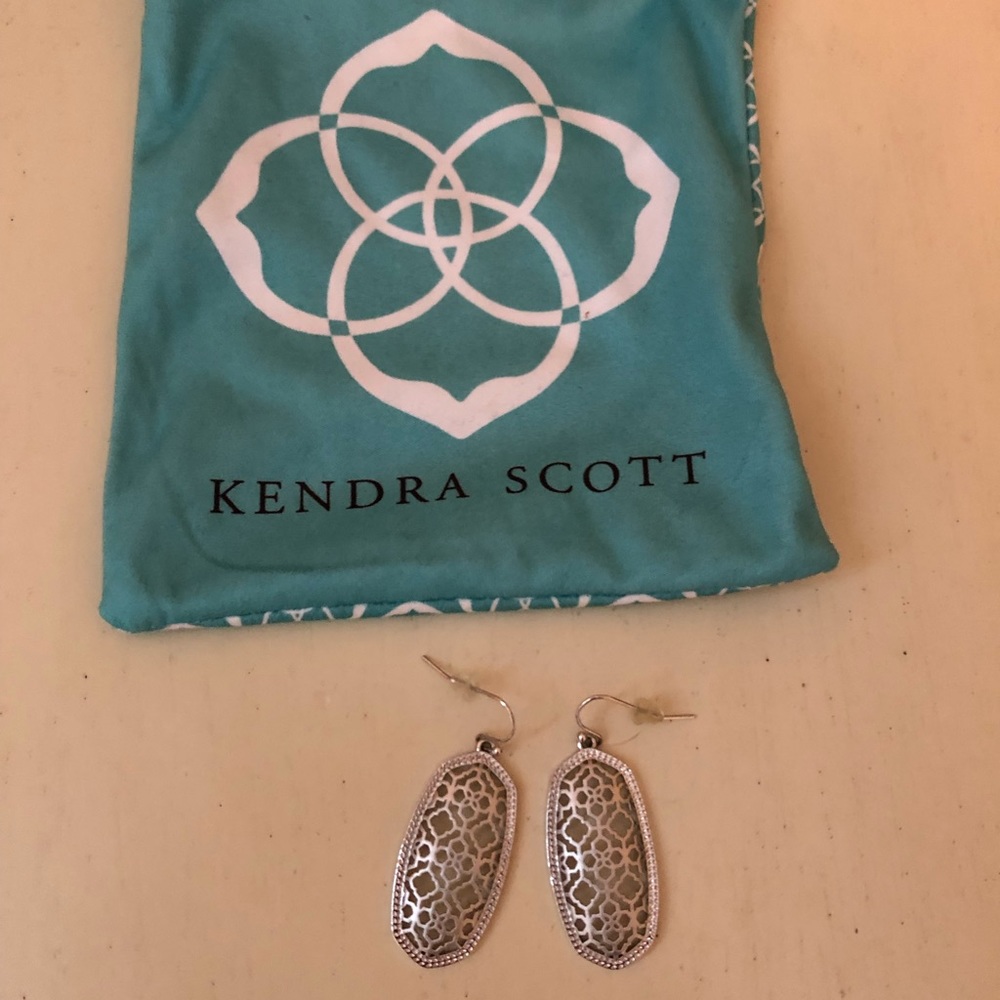 Kendra Scott silver filigree drop earrings